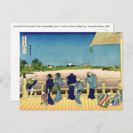 Cartão Postal Katsushika Hokusai - Sazai hall, Temple 500 Rakan