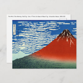 Cartão Postal Katsushika Hokusai - Vento Fino, Manhã Clara