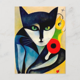 Cartão Postal Katze im Stile der Klassischen Modernen Kunst.