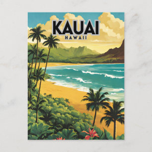 Cartão Postal Kauai Havaí Nostálgico Viagem Antiga