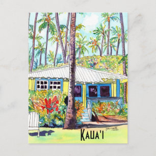 Cartão Postal Kauai Hawaii Aloha Algodão Amarelo
