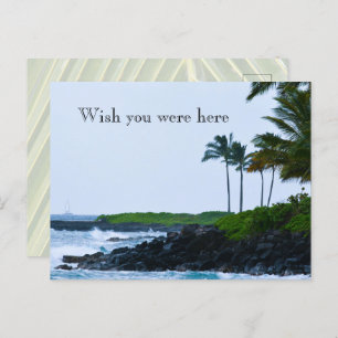 Cartão Postal Kauai Hawaii Koloa Ocean Palm Trees