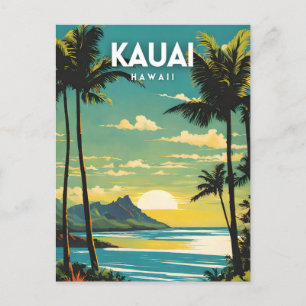 Cartão Postal Kauai Hawaii Nostalgic Vintage