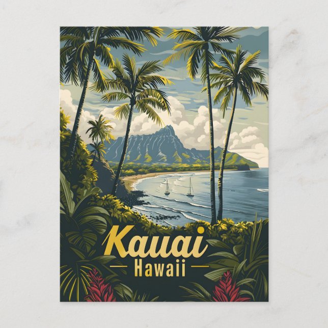 Cartão Postal Kauai Hawaii vintage (Frente)