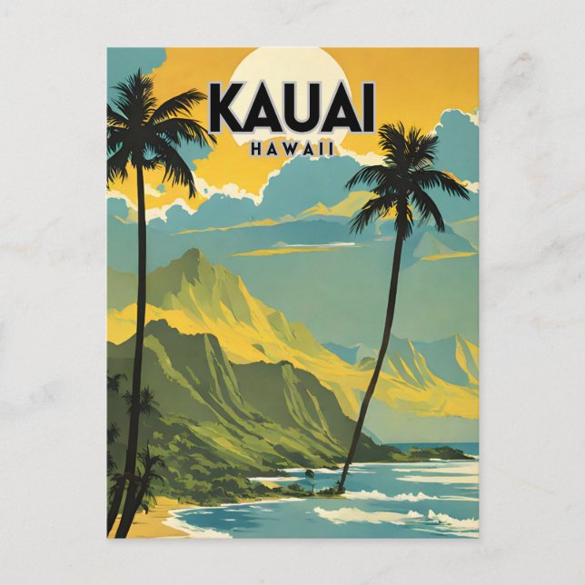 Cartão Postal Kauai Nostalgic Viagem (Frente)