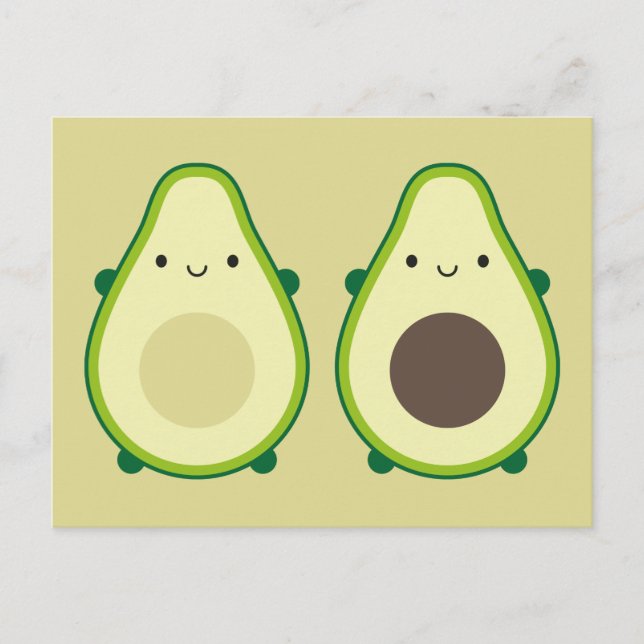 Cartão Postal Kawaii Avocado (Frente)