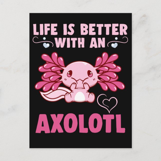 Cartão Postal Kawaii Axolotl Amphibian Lover (Frente)