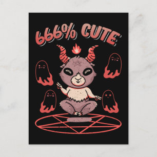 Cartão Postal Kawaii Baphomet Occult Devil Goat