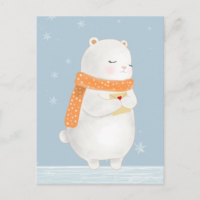 Cartão Postal Kawaii Bear (Frente)