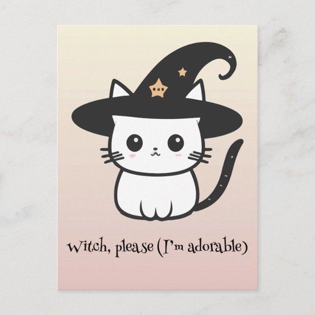 Cartão Postal Kawaii boo, doce e assustador halloween (Frente)