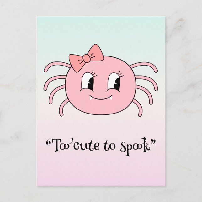 Cartão Postal Kawaii boo, doce e assustador halloween (Frente)
