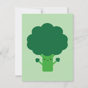 Cartão Postal Kawaii Broccoli