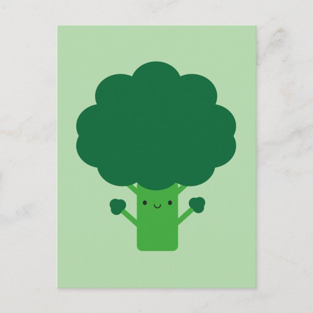 Cartão Postal Kawaii Broccoli (Frente)