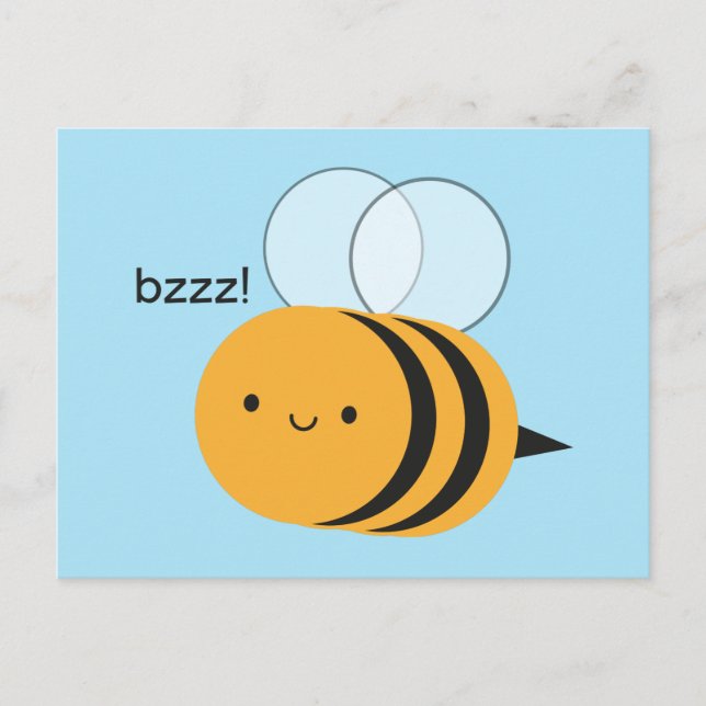 Cartão Postal Kawaii Buzzy Bumble Bee (Frente)