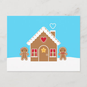 Cartão Postal Kawaii Christmas Gingercake House