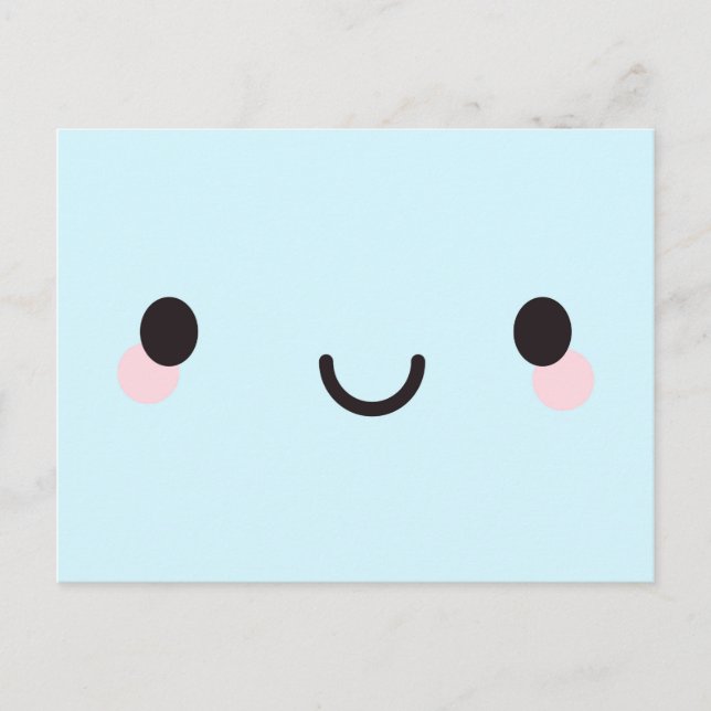 Cartão Postal Kawaii Happy Face (Frente)