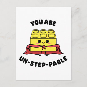 Cartão Postal Kawaii Hero Brick Toy Motivation Cote Engraçado Pu