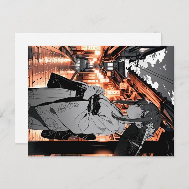 Cartão Postal KAWAII Japanese Girl Postcard (Frente/Verso)