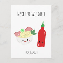 Cartão Postal Kawaii Made Pho Each Other Valentine's Day Noodles