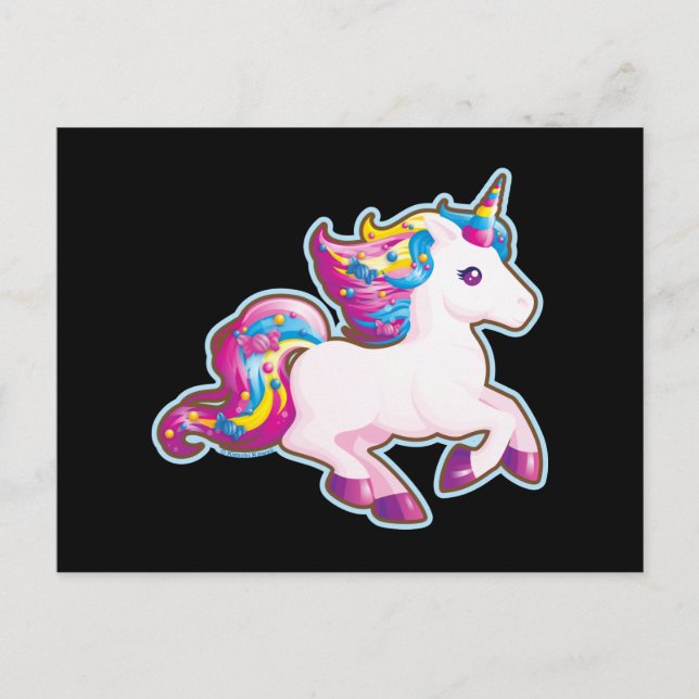 Cartão Postal Kawaii Magical Candy Unicorn (Frente)