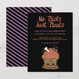 Cartão Postal Kawaii Muffin Halloween Party