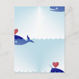 Cartão Postal kawaii narwhal