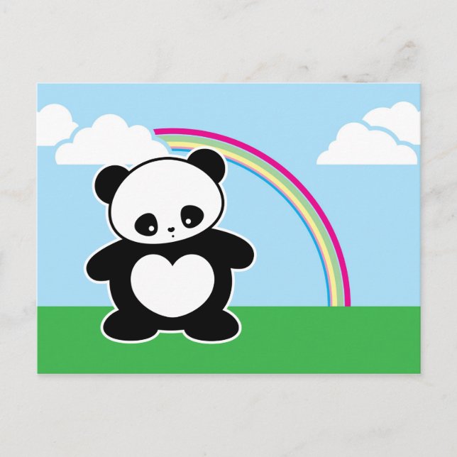 Cartão Postal Kawaii panda (Frente)