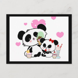 Cartão Postal Kawaii Panda Bear Cute Engraçado Dons Nomeados