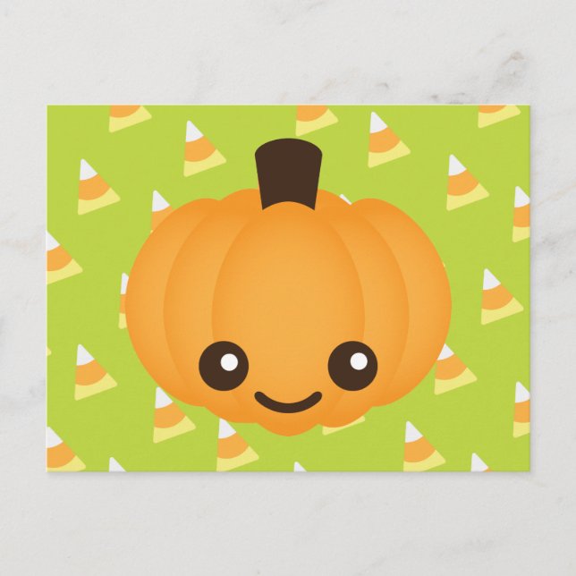 Cartão Postal Kawaii Pumpkin (Frente)