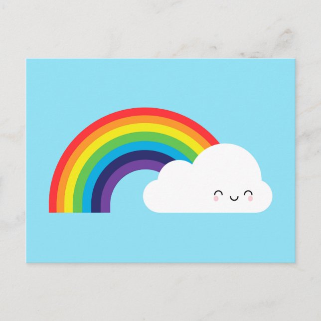 Cartão Postal Kawaii Rainbow (Frente)