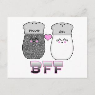 Cartão Postal Kawaii Salt n Pepper BFF