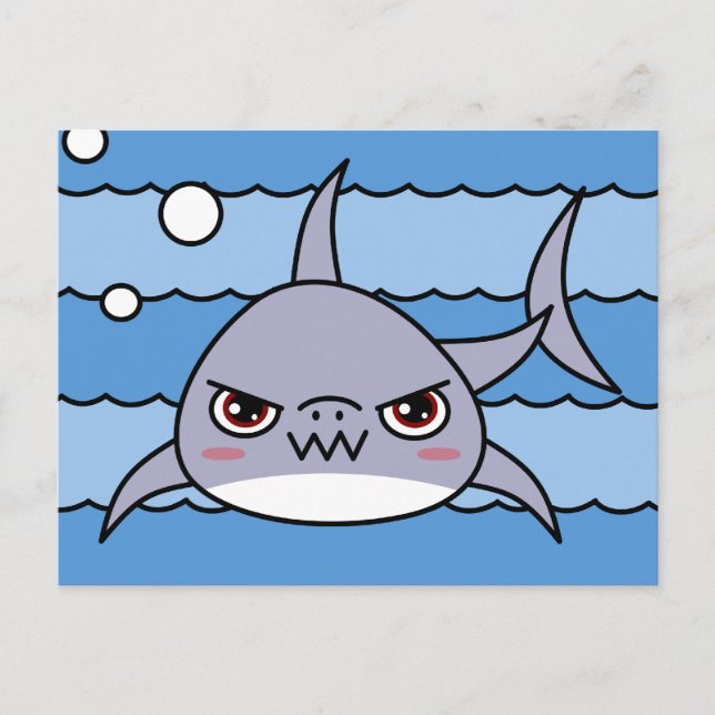 Cartão Postal Kawaii Shark (Frente)