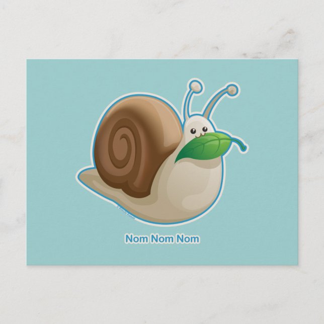 Cartão Postal Kawaii Snail (Frente)
