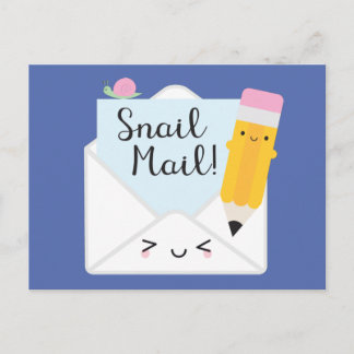 Cartão Postal Kawaii Snail Mail