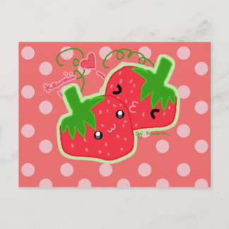 Cartão Postal Kawaii Strawberry