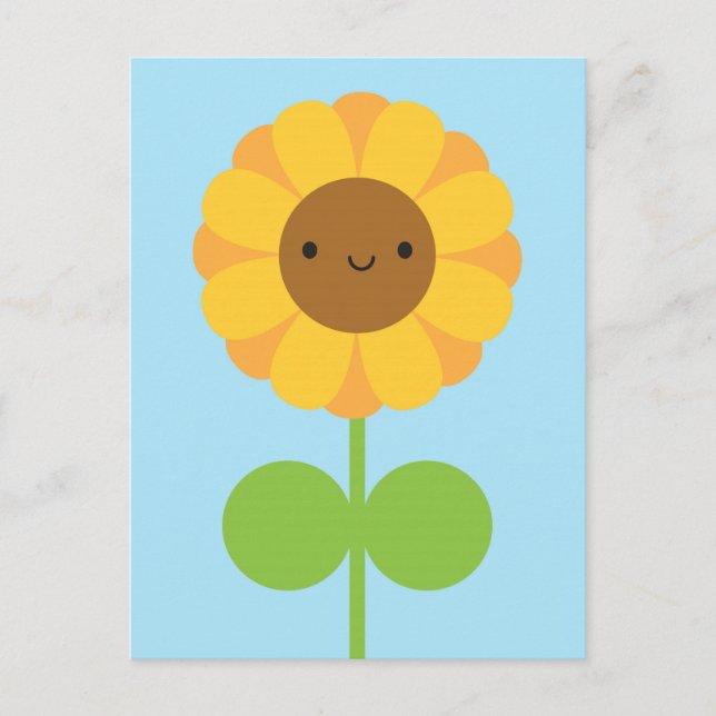 Cartão Postal Kawaii Sunflower (Frente)