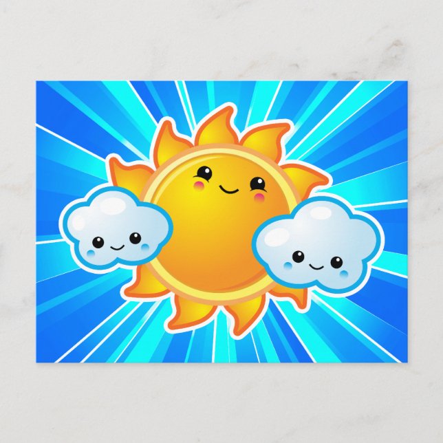 Cartão Postal Kawaii Sunny Day (Frente)