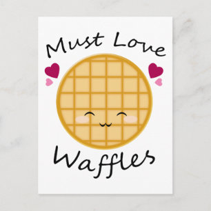 Cartão Postal Kawaii Waffle