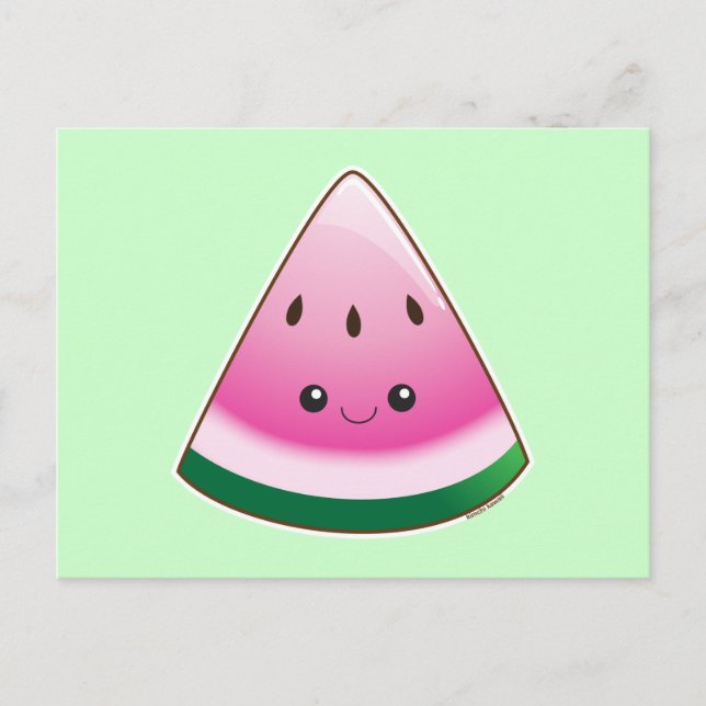 Cartão Postal Kawaii Watermelon (Frente)
