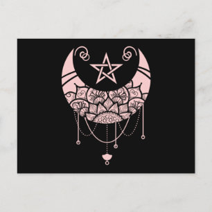 Cartão Postal Kawaii Witchy Crescent Gótico Moon