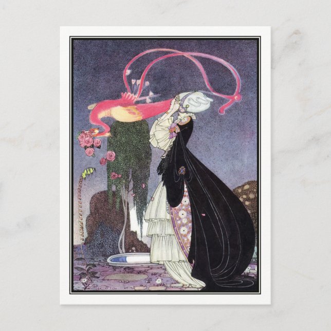 Cartão Postal Kay Nielsen - Em Pó e Crinolina (Frente)
