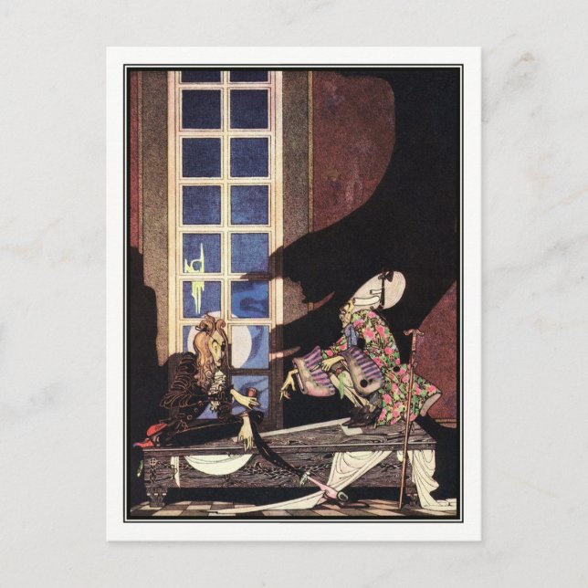 Cartão Postal Kay Nielsen - Em Pó e Crinolina (Frente)