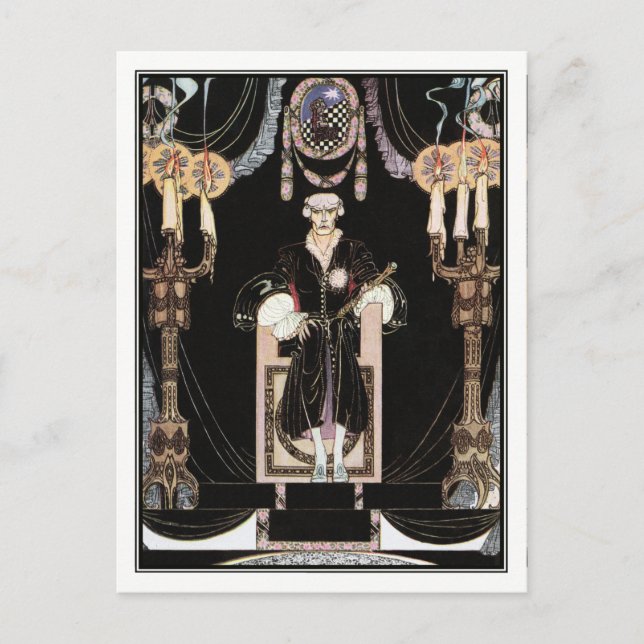 Cartão Postal Kay Nielsen - Em Pó e Crinolina (Frente)