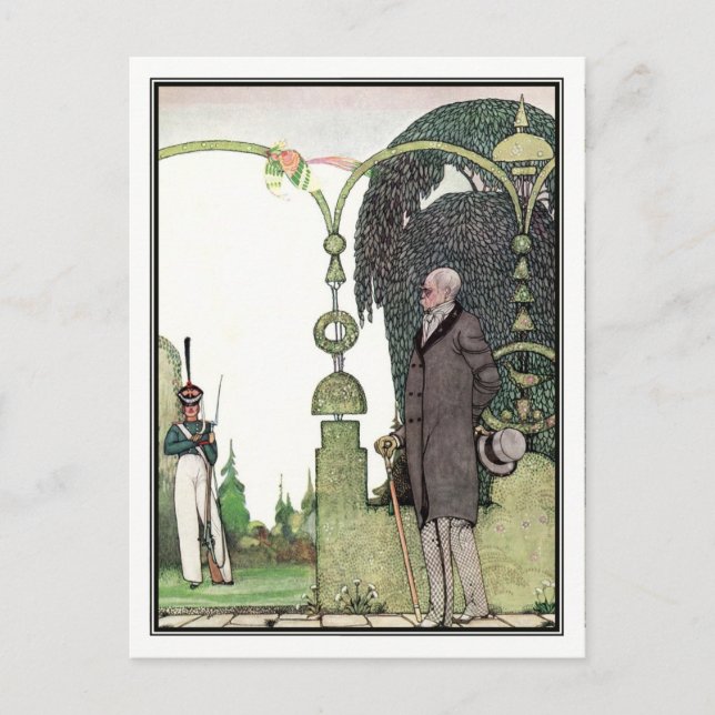 Cartão Postal Kay Nielsen - Em Pó e Crinolina (Frente)