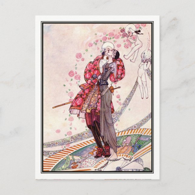 Cartão Postal Kay Nielsen - Em Pó e Crinolina (Frente)