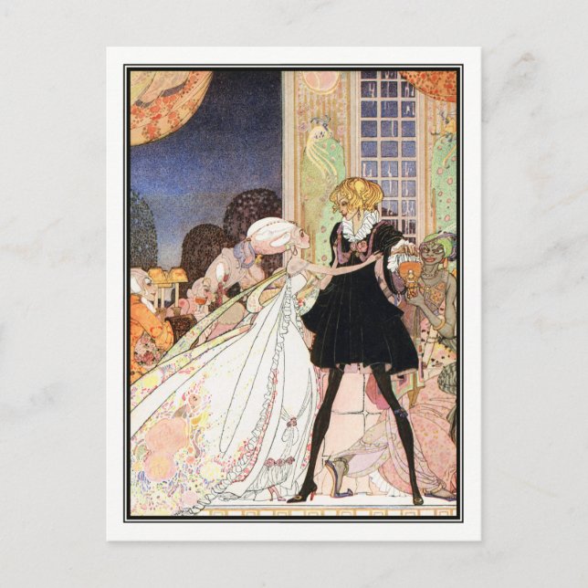 Cartão Postal Kay Nielsen - Em Pó e Crinolina (Frente)