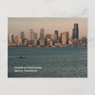 Cartão Postal Kayak no Cartão-postal Sunset de Seattle