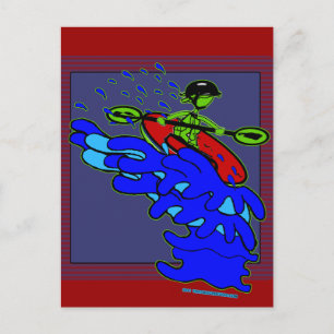 Cartão Postal Kayak Sobre Camisas E Coisas Em Cascata