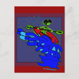 Cartão Postal Kayak Sobre Camisas E Coisas Em Cascata