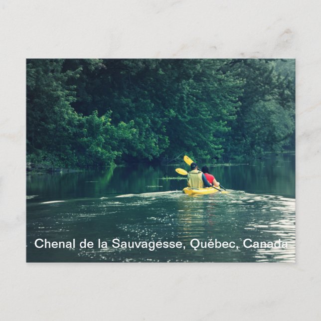Cartão Postal Kayakers em Quebec, Canadá (Frente)